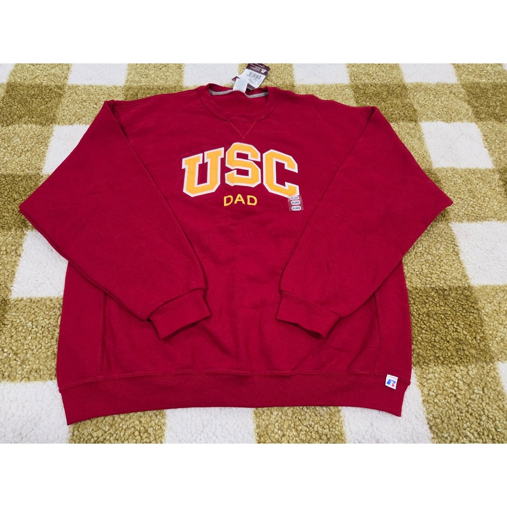 Russell Athletic USC Dad Sweatshirt Mens XXL Red Trojans Dri-Power NWT
